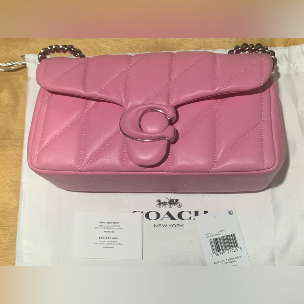 Coach Quilted Tabby 20 Vivid Pink